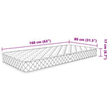 Materasso Viscoelastico Bianco 80x160x17 cm Morbido