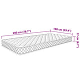 Materasso Viscoelastico Bianco 100x200x17 cm Morbido