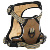 Pettorina Cani con Guinzaglio e Collare Regolabile Marrone XL
