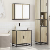 Set Mobili da Bagno 2 pz Rovere Sonoma in Legno truciolato
