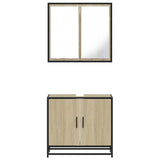 Set Mobili da Bagno 2 pz Rovere Sonoma in Legno truciolato