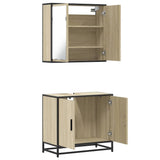 Set Mobili da Bagno 2 pz Rovere Sonoma in Legno truciolato
