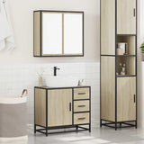 Set Mobili da Bagno 2 pz Rovere Sonoma in Legno truciolato