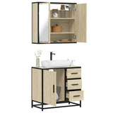 Set Mobili da Bagno 2 pz Rovere Sonoma in Legno truciolato