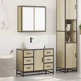 Set Mobili da Bagno 2 pz Rovere Sonoma in Legno truciolato