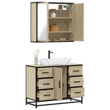 Set Mobili da Bagno 2 pz Rovere Sonoma in Legno truciolato