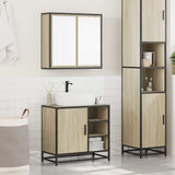 Set Mobili da Bagno 2 pz Rovere Sonoma in Legno truciolato