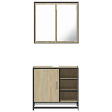 Set Mobili da Bagno 2 pz Rovere Sonoma in Legno truciolato