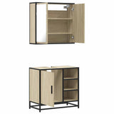 Set Mobili da Bagno 2 pz Rovere Sonoma in Legno truciolato