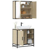 Set Mobili da Bagno 2 pz Rovere Sonoma in Legno truciolato