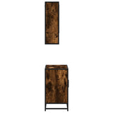 Set Mobili da Bagno 2 pz Rovere Fumo in Legno truciolato