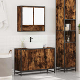 Set Mobili da Bagno 2 pz Rovere Fumo in Legno truciolato