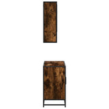 Set Mobili da Bagno 2 pz Rovere Fumo in Legno truciolato