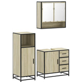 Set Mobili da Bagno 3 pz Rovere Sonoma in Legno truciolato