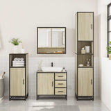 Set Mobili da Bagno 3 pz Rovere Sonoma in Legno truciolato