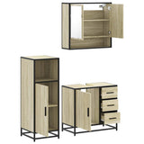 Set Mobili da Bagno 3 pz Rovere Sonoma in Legno truciolato
