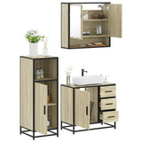 Set Mobili da Bagno 3 pz Rovere Sonoma in Legno truciolato