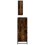 Set Mobili da Bagno 3 pz Rovere Fumo in Legno truciolato