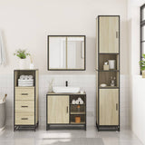 Set Mobili da Bagno 3 pz Rovere Sonoma in Legno truciolato