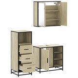 Set Mobili da Bagno 3 pz Rovere Sonoma in Legno truciolato