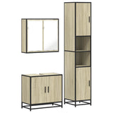 Set Mobili da Bagno 3 pz Rovere Sonoma in Legno truciolato
