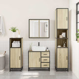 Set Mobili da Bagno 3 pz Rovere Sonoma in Legno truciolato