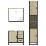 Set Mobili da Bagno 3 pz Rovere Sonoma in Legno truciolato