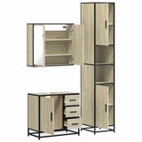 Set Mobili da Bagno 3 pz Rovere Sonoma in Legno truciolato