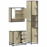 Set Mobili da Bagno 3 pz Rovere Sonoma in Legno truciolato