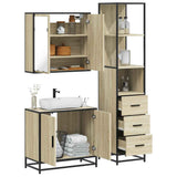 Set Mobili da Bagno 3 pz Rovere Sonoma in Legno truciolato