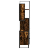 Set Mobili da Bagno 3 pz Rovere Fumo in Legno truciolato