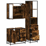 Set Mobili da Bagno 3 pz Rovere Fumo in Legno truciolato