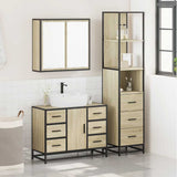 Set Mobili da Bagno 3 pz Rovere Sonoma in Legno truciolato