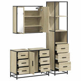 Set Mobili da Bagno 3 pz Rovere Sonoma in Legno truciolato