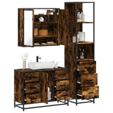 Set Mobili da Bagno 3 pz Rovere Fumo in Legno truciolato