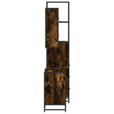 Set Mobili da Bagno 3 pz Rovere Fumo in Legno truciolato