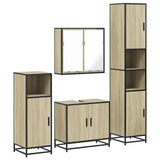 Set Mobili da Bagno 4 pz Rovere Sonoma in Legno truciolato