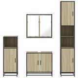 Set Mobili da Bagno 4 pz Rovere Sonoma in Legno truciolato