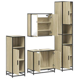 Set Mobili da Bagno 4 pz Rovere Sonoma in Legno truciolato