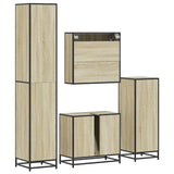 Set Mobili da Bagno 4 pz Rovere Sonoma in Legno truciolato