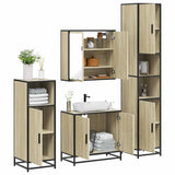 Set Mobili da Bagno 4 pz Rovere Sonoma in Legno truciolato