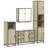 Set Mobili da Bagno 4 pz Rovere Sonoma in Legno truciolato