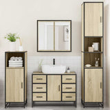 Set Mobili da Bagno 4 pz Rovere Sonoma in Legno truciolato
