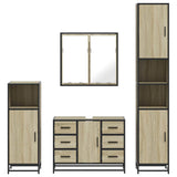 Set Mobili da Bagno 4 pz Rovere Sonoma in Legno truciolato