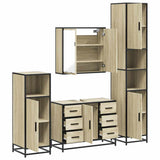 Set Mobili da Bagno 4 pz Rovere Sonoma in Legno truciolato