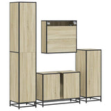Set Mobili da Bagno 4 pz Rovere Sonoma in Legno truciolato
