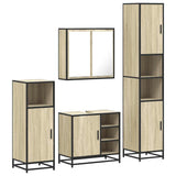 Set Mobili da Bagno 4 pz Rovere Sonoma in Legno truciolato
