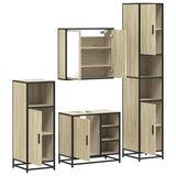 Set Mobili da Bagno 4 pz Rovere Sonoma in Legno truciolato