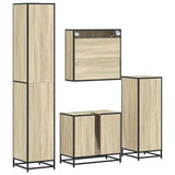 Set Mobili da Bagno 4 pz Rovere Sonoma in Legno truciolato