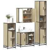 Set Mobili da Bagno 4 pz Rovere Sonoma in Legno truciolato